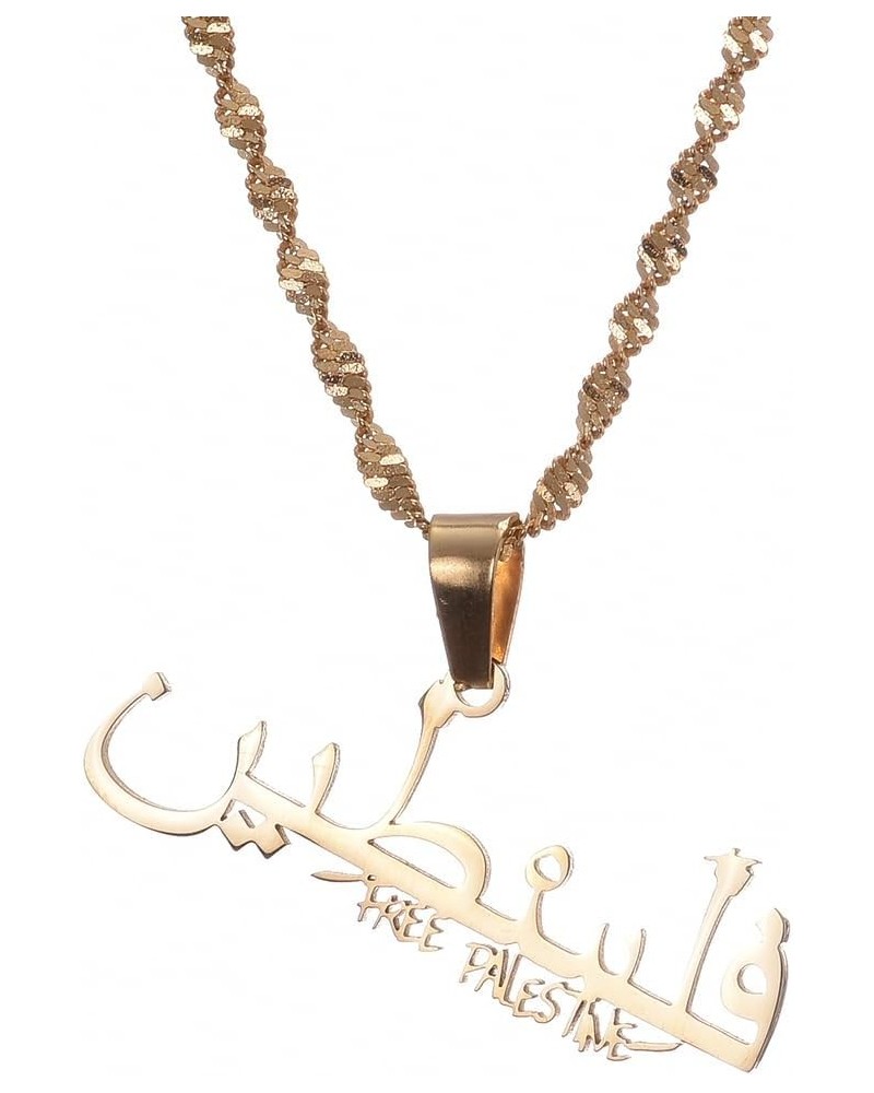 Palestine in Arabic Pendant Necklace Free Palestine Amulet Chain Jewelry C $8.41 Necklaces