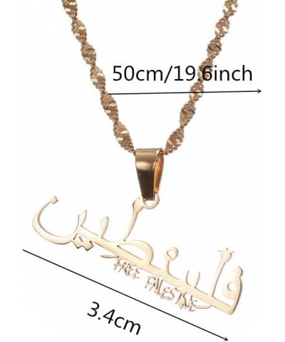 Palestine in Arabic Pendant Necklace Free Palestine Amulet Chain Jewelry C $8.41 Necklaces