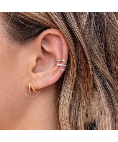 Gold Earring Set for Women Gold Hoop Earrings Chunky Hoop Earrings Gold Teardrop Earrings Jewelry Gift for Teen Girls I2 $6.4...