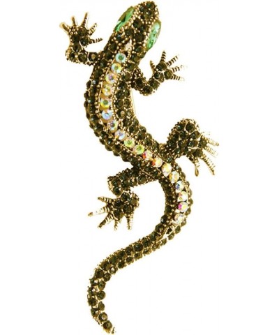 Mvude Retro Lizard Gecko Lapel Pin Rhinestone Reptile Animal Pin Brooch Dainty Costume Jewelry Accessories for Men Women,Yell...