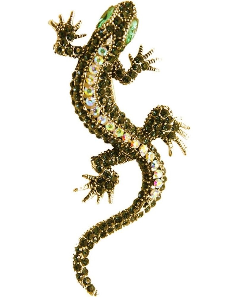 Mvude Retro Lizard Gecko Lapel Pin Rhinestone Reptile Animal Pin Brooch Dainty Costume Jewelry Accessories for Men Women,Yell...