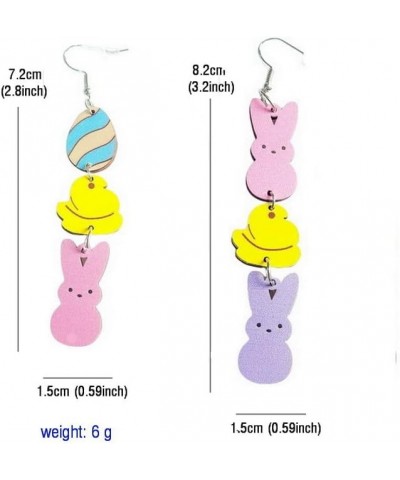 Easter Earrings Wooden Bunny Rabbit Eggs Gnome Drop Dangle Earrings Holiday Jewelry Gift for Women Girls Bunny Eggs $5.19 Ear...