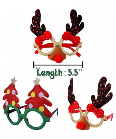 10-12Pcs Christmas Glasses Frame Glitter Xmas Party Eyeglasses Glasses Eyewear Party Favor for Christmas Decoration Type A: 1...