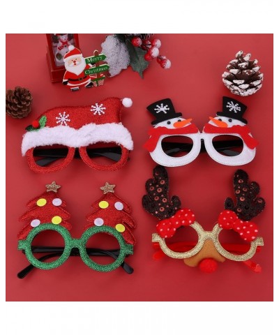 10-12Pcs Christmas Glasses Frame Glitter Xmas Party Eyeglasses Glasses Eyewear Party Favor for Christmas Decoration Type A: 1...