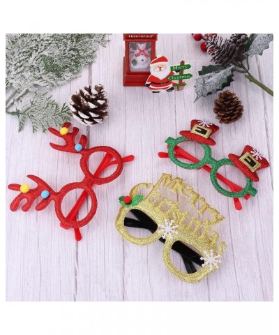 10-12Pcs Christmas Glasses Frame Glitter Xmas Party Eyeglasses Glasses Eyewear Party Favor for Christmas Decoration Type A: 1...