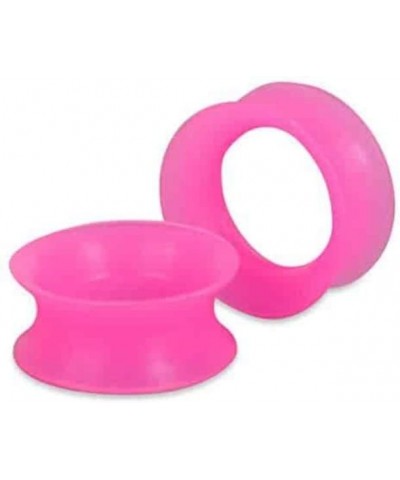 Pair 0G (8MM) PINK SILICONE EARSKIN TUNNELS Double Flare Gauges Super Ultra Thin Soft Flexible Flesh Plugs (2pcs) $5.49 Body ...