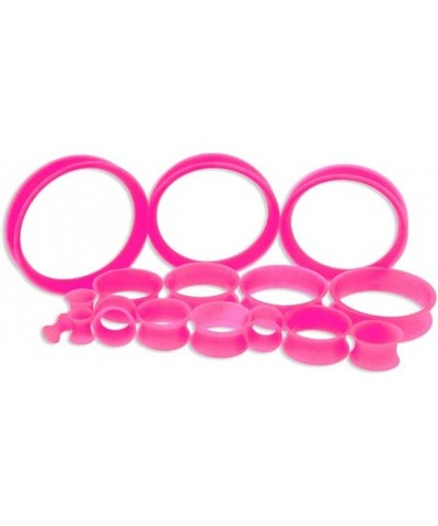 Pair 0G (8MM) PINK SILICONE EARSKIN TUNNELS Double Flare Gauges Super Ultra Thin Soft Flexible Flesh Plugs (2pcs) $5.49 Body ...