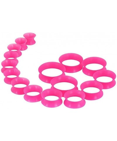 Pair 0G (8MM) PINK SILICONE EARSKIN TUNNELS Double Flare Gauges Super Ultra Thin Soft Flexible Flesh Plugs (2pcs) $5.49 Body ...