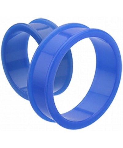 Supersize Flexible Silicone Double Flared Ear Gauge WildKlass Tunnel Plug (Sold as Pairs) 1-1/4" (32mm) Blue $13.63 Body Jewelry