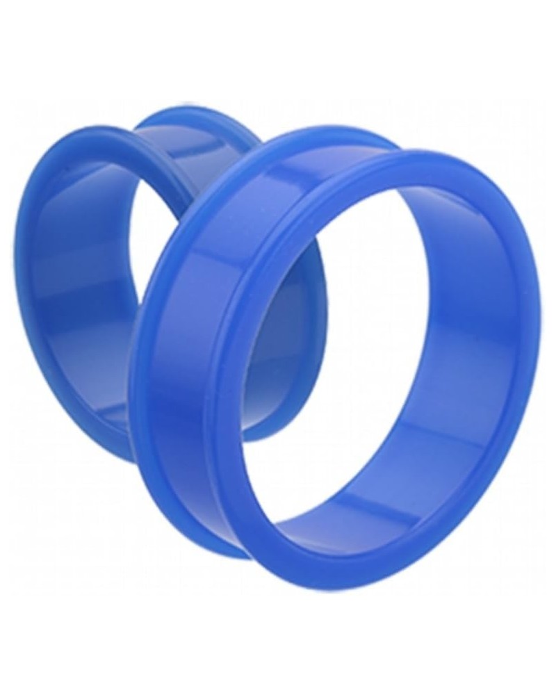 Supersize Flexible Silicone Double Flared Ear Gauge WildKlass Tunnel Plug (Sold as Pairs) 1-1/4" (32mm) Blue $13.63 Body Jewelry