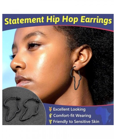 African Map Shaped Drop Earrings Stainless Steel/18K Gold Plated Statement Africa Jewelry Ear Charms for Women Teen Girls 02....