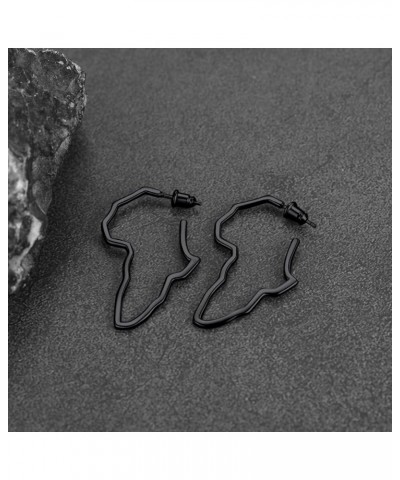 African Map Shaped Drop Earrings Stainless Steel/18K Gold Plated Statement Africa Jewelry Ear Charms for Women Teen Girls 02....