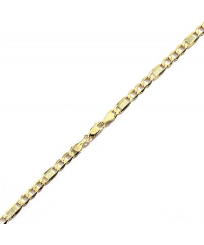 10k Yellow Gold 5mm Hollow Bar Figaro Chain Bracelet and Anklet for Women and men 10.0 Inches $91.18 Anklets