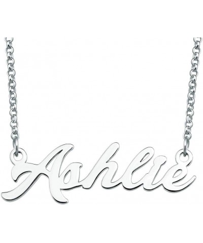 925 Sterling Silver Personalized Name Necklace Custom Made Nameplate Pendant Christmas Jewelry Gift for Women Girl Ashlie $13...