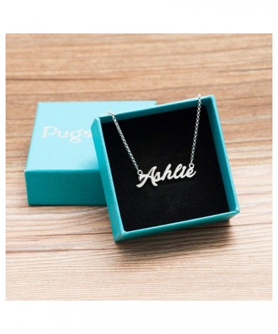 925 Sterling Silver Personalized Name Necklace Custom Made Nameplate Pendant Christmas Jewelry Gift for Women Girl Ashlie $13...