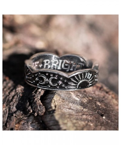 'Moonrise' Band Ring by Rogue+Wolf Halloween Silver Engagement Anxiety Rings for Women, Matching Couple Gothic Boho Wiccan Fa...