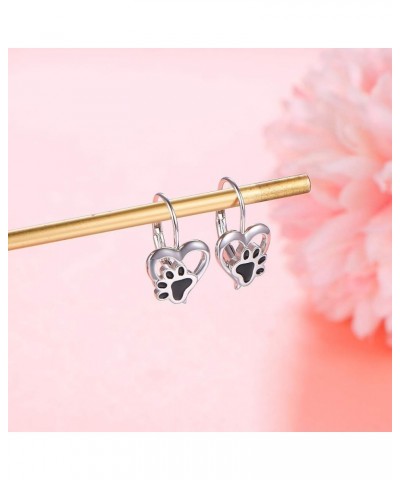 Animal Earrings 925 Sterling Silver Unicorn Puppy Paw Cat Bunny Rabbit Drop Dangle Leverback Earrings for Women Daughter Girl...