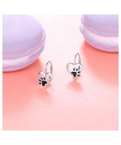 Animal Earrings 925 Sterling Silver Unicorn Puppy Paw Cat Bunny Rabbit Drop Dangle Leverback Earrings for Women Daughter Girl...