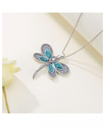 Western Turquoise Necklace 925 Sterling Silver Turquoise Cross/Dragonfly/Cow Tap/Horseshoe/Mountain Range Pendant Necklaces T...