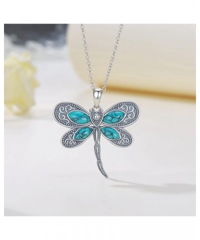 Western Turquoise Necklace 925 Sterling Silver Turquoise Cross/Dragonfly/Cow Tap/Horseshoe/Mountain Range Pendant Necklaces T...