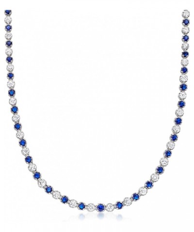 5.25 ct. t.w. Graduated CZ and 2.10 ct. t.w. Simulated Sapphire Necklace in Sterling Silver. 18 inches $91.18 Necklaces