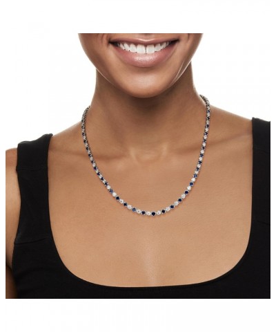 5.25 ct. t.w. Graduated CZ and 2.10 ct. t.w. Simulated Sapphire Necklace in Sterling Silver. 18 inches $91.18 Necklaces