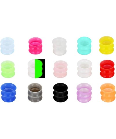 15Pairs/26Pairs Soft Silicone Tunnels Ear Gauges Tunnels Plugs Stretchers Expander Mix Set for Women Men 2g-3/4 … 15pairs，14m...