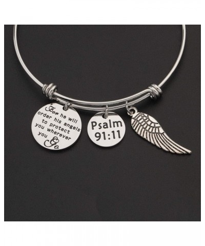 Bible Verse Keychain for He Will Order His Angels to Protect You Wherever You Go Religious Jewelry Christian Gift Bracelet-s ...