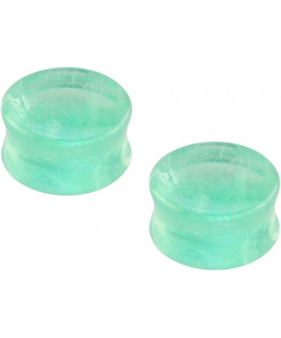 Green Fluorite Stone Double Flared Plugs, Sold as a Pair 10mm (00GA) $14.83 Body Jewelry