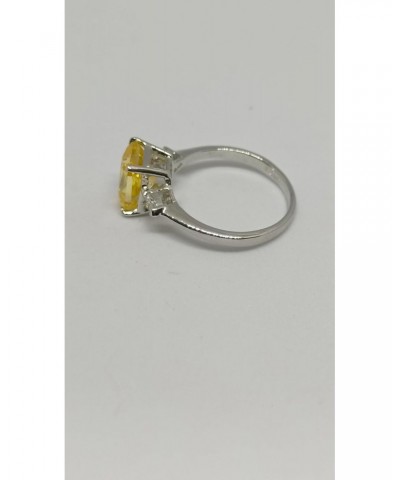 Canary Yellow 2CT Radiant Cut Simulated Three stone Engagement Ring, 925 Silver $45.89 Rings