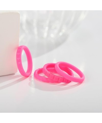 Stackable Silicone Wedding Bands for Her Comfortable Braided Thin Rubber Wedding Rings for Women-Promise Rings for Her-4 Ring...