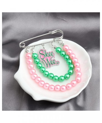 Sorority Jewelry Pink and Green Sorority Brooch Pin Gift Sorority Bracelet for Women Girls Greek Sorority Paraphernalia Gift ...