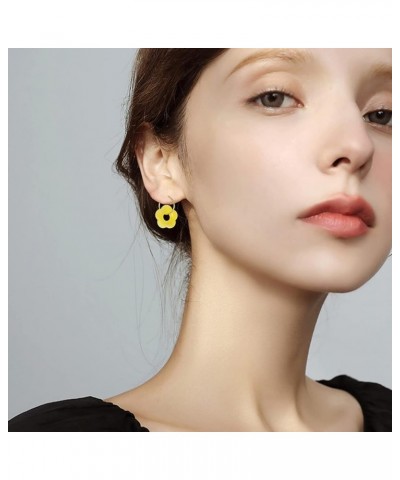 Cute Daisy Drop Dangle for Women Girl Bohemian Acrylic Flower Statement Earring Lovely Jewelry Birthday Gift yellow $7.40 Ear...