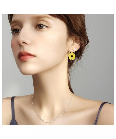 Cute Daisy Drop Dangle for Women Girl Bohemian Acrylic Flower Statement Earring Lovely Jewelry Birthday Gift yellow $7.40 Ear...