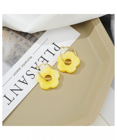 Cute Daisy Drop Dangle for Women Girl Bohemian Acrylic Flower Statement Earring Lovely Jewelry Birthday Gift yellow $7.40 Ear...