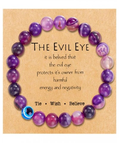 Evil Eye Bracelet for Women Natural Stone Bracelet Ojo Bracelet Protection Energy Bracelet Healing Beaded Bracelets Jewelry G...