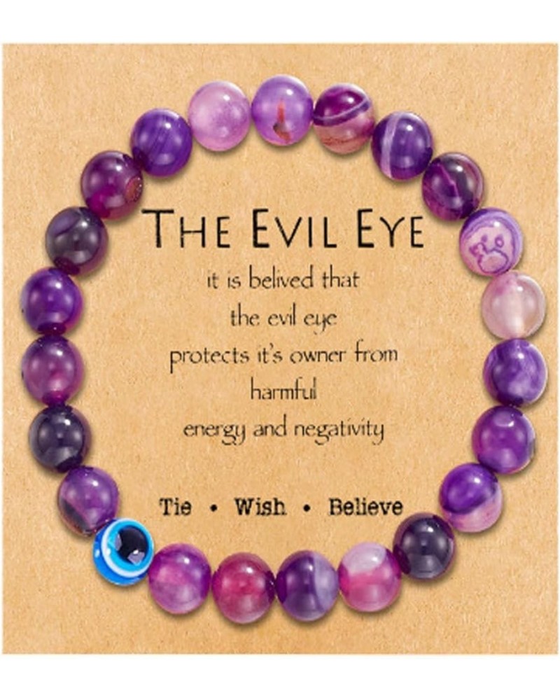 Evil Eye Bracelet for Women Natural Stone Bracelet Ojo Bracelet Protection Energy Bracelet Healing Beaded Bracelets Jewelry G...