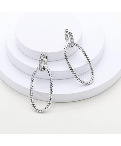 925 Sterling Silver Earrings Set for Women Trendy U Shaped Hoop Earrings Heart Hoop Earrings Colorful Cubic Zirconia Hypoalle...