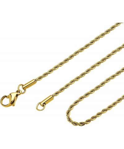 Stainless Steel Hypoallergenic Twisted Singapore Rope Chain Necklace Yellow Gold 28 Inches $8.99 Necklaces