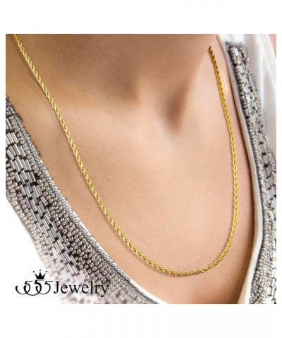 Stainless Steel Hypoallergenic Twisted Singapore Rope Chain Necklace Yellow Gold 28 Inches $8.99 Necklaces