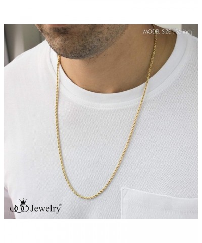 Stainless Steel Hypoallergenic Twisted Singapore Rope Chain Necklace Yellow Gold 28 Inches $8.99 Necklaces