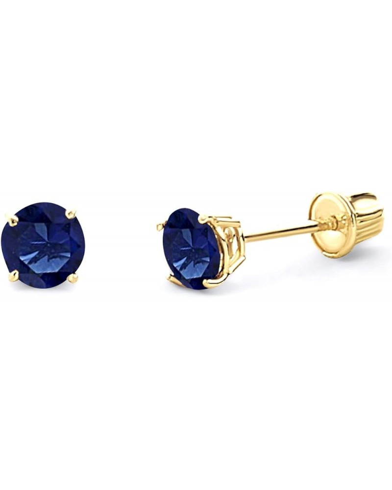 14k Yellow Gold 4mm Round Solitaire Basket Set Stud Earrings with Screw Back - 12 Different Color Available Sep $21.60 Earrings