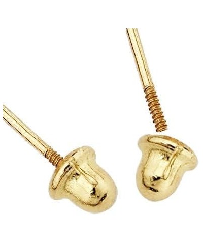 14k Yellow Gold 4mm Round Solitaire Basket Set Stud Earrings with Screw Back - 12 Different Color Available Sep $21.60 Earrings