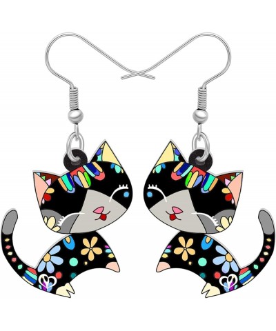 Acrylic Cat Hook Earrings for Women Girls Cute Colorful Cat Hypoallergenic Dangle Drop Earrings Animal Jewelry for Gifts Part...