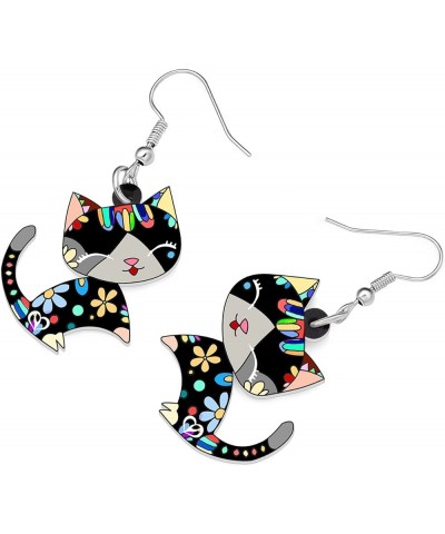 Acrylic Cat Hook Earrings for Women Girls Cute Colorful Cat Hypoallergenic Dangle Drop Earrings Animal Jewelry for Gifts Part...