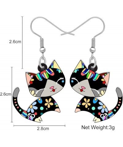 Acrylic Cat Hook Earrings for Women Girls Cute Colorful Cat Hypoallergenic Dangle Drop Earrings Animal Jewelry for Gifts Part...