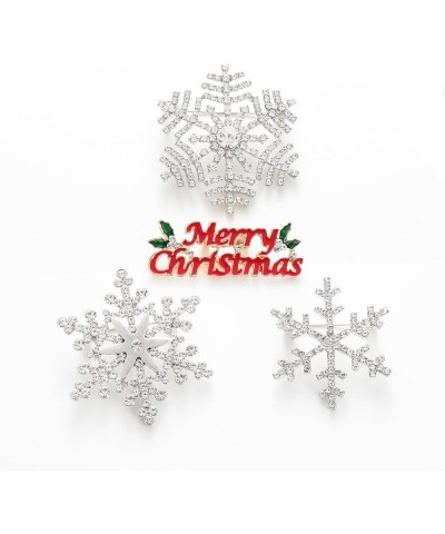 Winter Snowflake Brooch For Women Girls Spakly Austrian Crystal Snowflake Christmas Brooch Pin 3 $7.83 Brooches & Pins