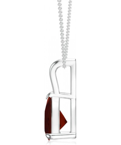 Natural Garnet Trillion Shape Pendant Necklace for Women in Sterling Silver / 14K Solid Gold/Platinum Platinum $40.94 Others