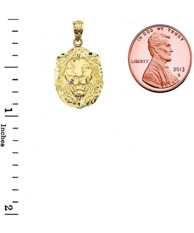 10k Yellow Gold Sparkle-Cut Lion Head Statement Pendant Charm - Choice of Size (S, M, or L) Small $59.40 Pendants