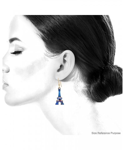 Folk Art Colorful Dangle Eiffel Tower Earrings Earrings Blue $7.13 Earrings